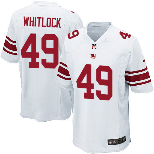 Men's Game Nikita Whitlock Nike Jersey White Road - #49 NFL New York Giants